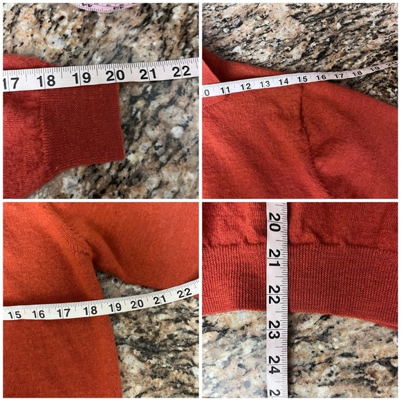 Jos. A. Bank Men's Polo Sweater Orange 100% Merino Wool Preppy fishermen M - Picture 6 of 9